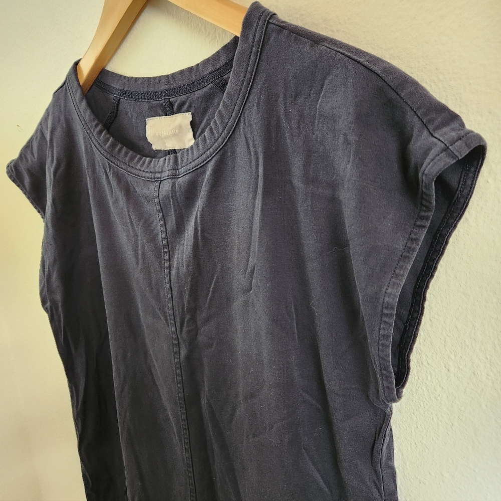 Everlane‎ Women's T-Shirt Dress Midi Cotton Casual Preppy Black Small - Picture 3 of 7